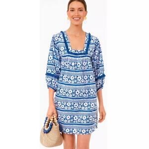 NWT Tuckernuck Tnuck Tunic Petal Paradise Blue & White Mini Dress Sz M